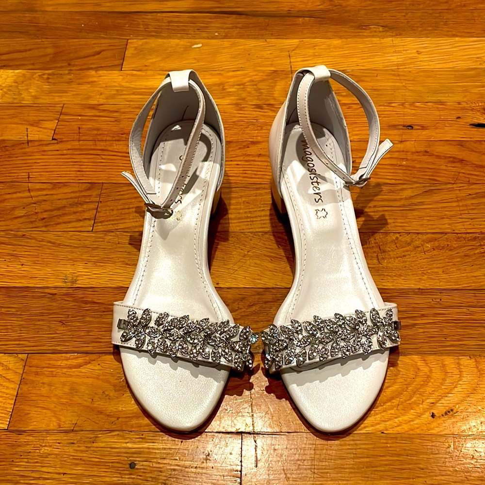 Beautiful White Leather Wedding Heels